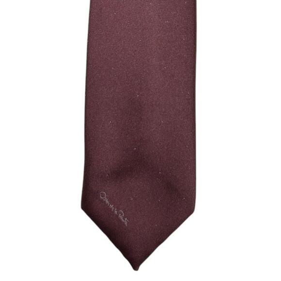 Oscar De La Renta Men's‎ Necktie Pink Purple Mauve Dot Classic Event Wedding - Picture 4 of 4